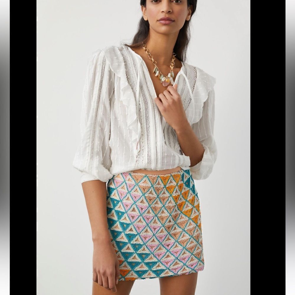 Anthropologie Walter Baker Hand Beaded Skirt NWT